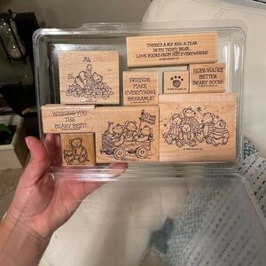 Stampin' Up! Bear-Themed Rubber Stamps - Brown